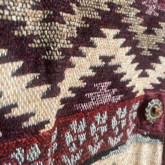 Flashback Couture Woven Jacket Southwestern Art to Wear Button Closure Size M - Picture 7 of 13